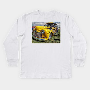 hot yellow Kids Long Sleeve T-Shirt